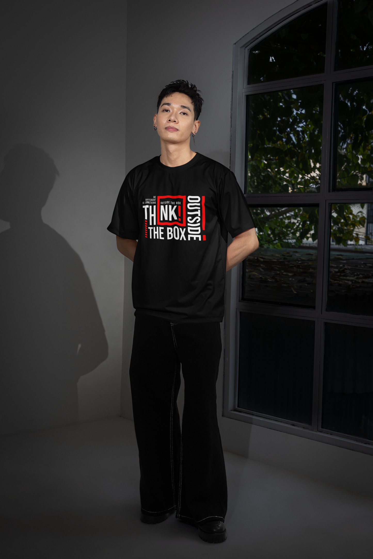 Think Outside The Box – Oversized Graphic T-Shirt