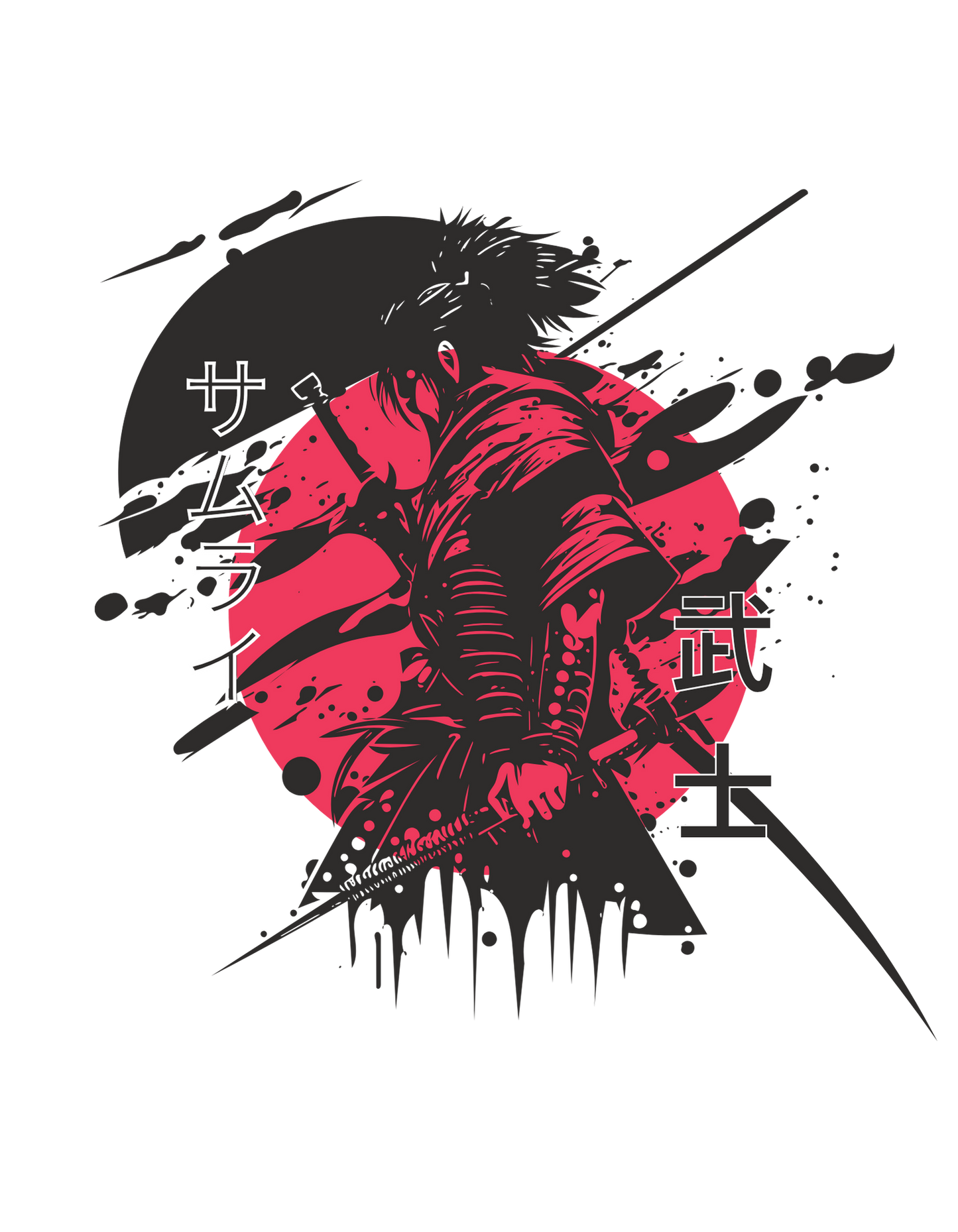 Samurai Spirit Oversized T-Shirt – Japanese Warrior Art