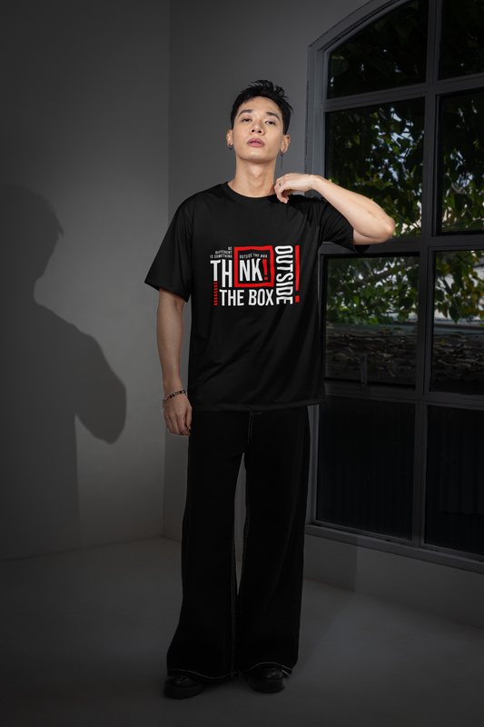 Think Outside The Box – Oversized Graphic T-Shirt