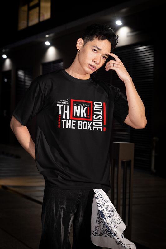 Think Outside The Box – Oversized Graphic T-Shirt