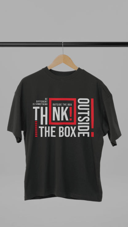Think Outside The Box – Oversized Graphic T-Shirt